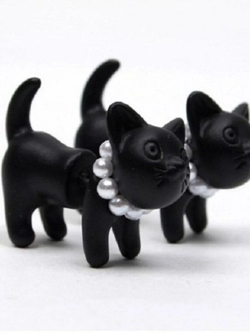 Deb Dee Dee Cutie Black Cat 3D Kitty Earrings Gift Packaged